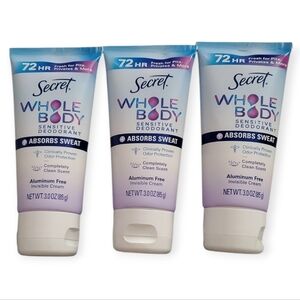 (3) Secret Women's Whole Body Deodorant Invisible Cream Sensitive